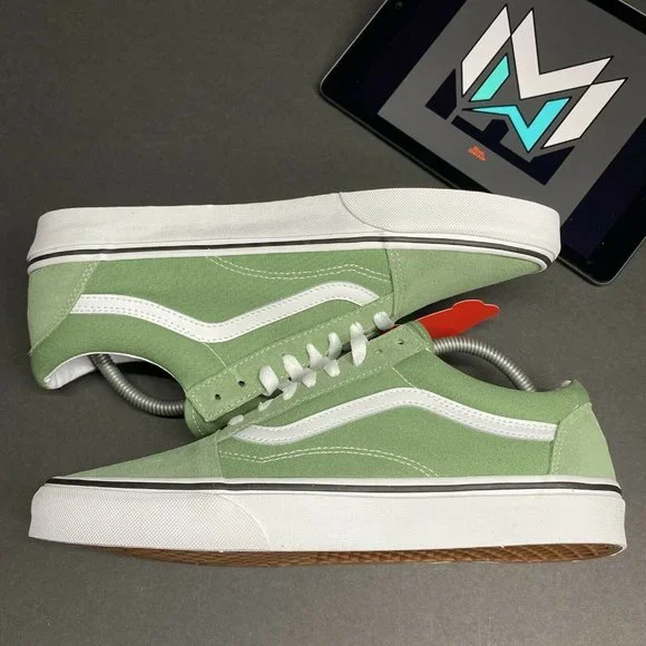 Vans Old Skool Shale Green White VN0A3WKT4G6 Men’s Sizes VTG Vintage Rare - Picture 2 of 12